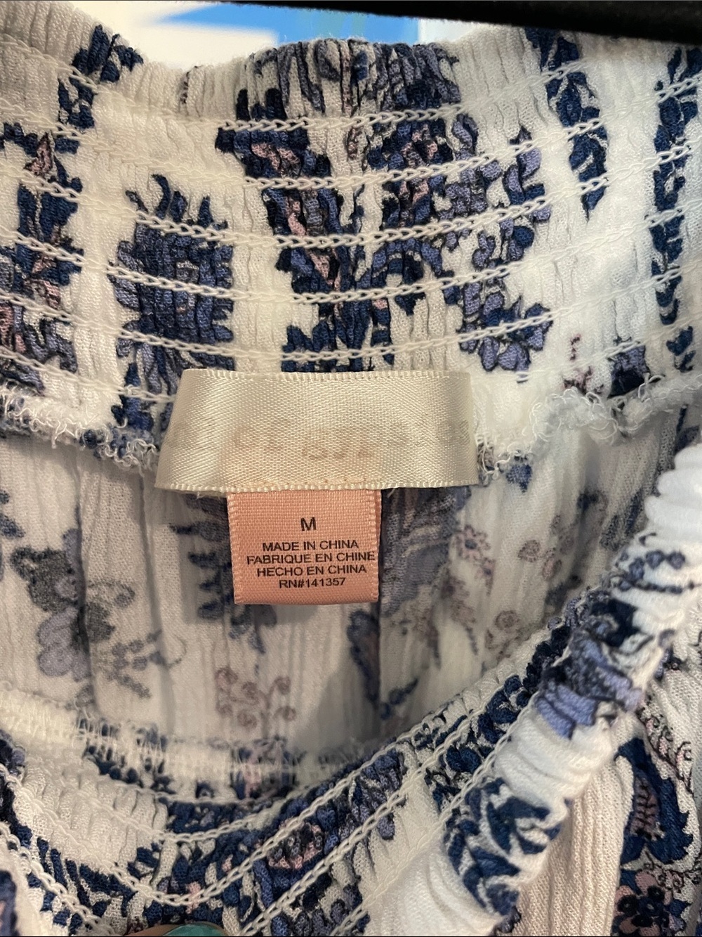 Band of Gypsies White and Blue Floral Ruffled Romper - Picture 2 of 6